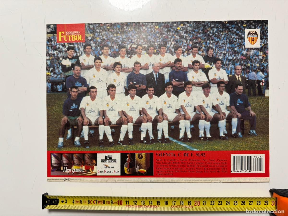 Collezionismo sportivo: P&Oacute;STER Valencia, C. de F. 1991-92 &ndash; Contraportada Enciclopedia Universal del F&uacute;tbol n&ordm; 5 (SOLO P&Oacute;STE