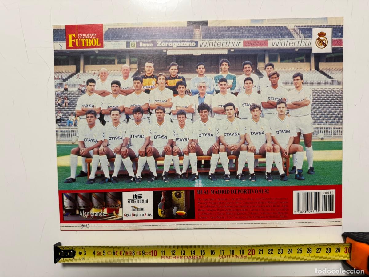 Collezionismo sportivo: P&Oacute;STER Real Madrid Deportivo 1991-92 &ndash; Contraportada Enciclopedia Universal del F&uacute;tbol n&ordm; 31 (SOLO P