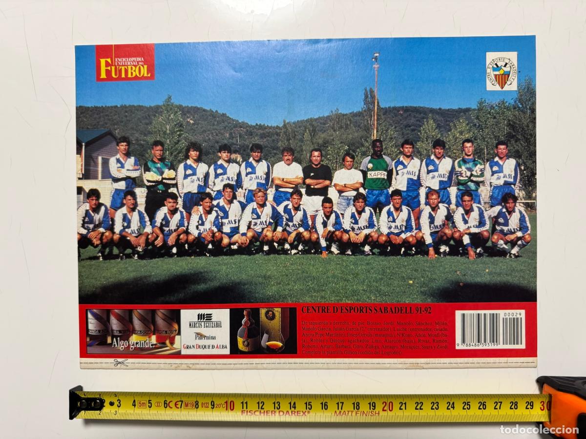 Collezionismo sportivo: P&Oacute;STER Centre d&rsquo;Esports Sabadell 1991-92 &ndash; Contraportada Enciclopedia Universal del F&uacute;tbol n&ordm; 29 (SO