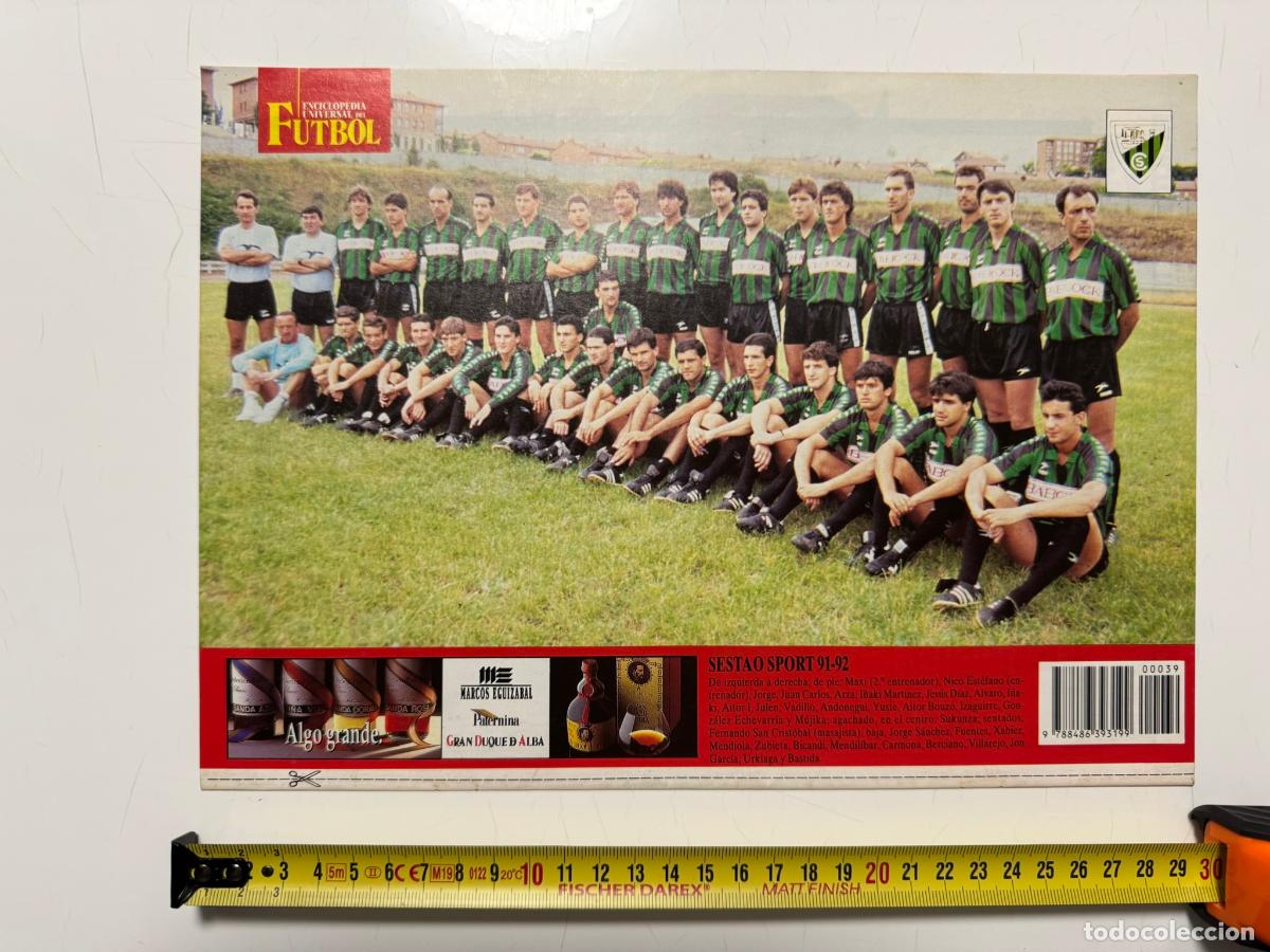 Collezionismo sportivo: P&Oacute;STER Sestao Sport 1991-92 &ndash; Contraportada Enciclopedia Universal del F&uacute;tbol n&ordm; 39 (SOLO P&Oacute;STER)