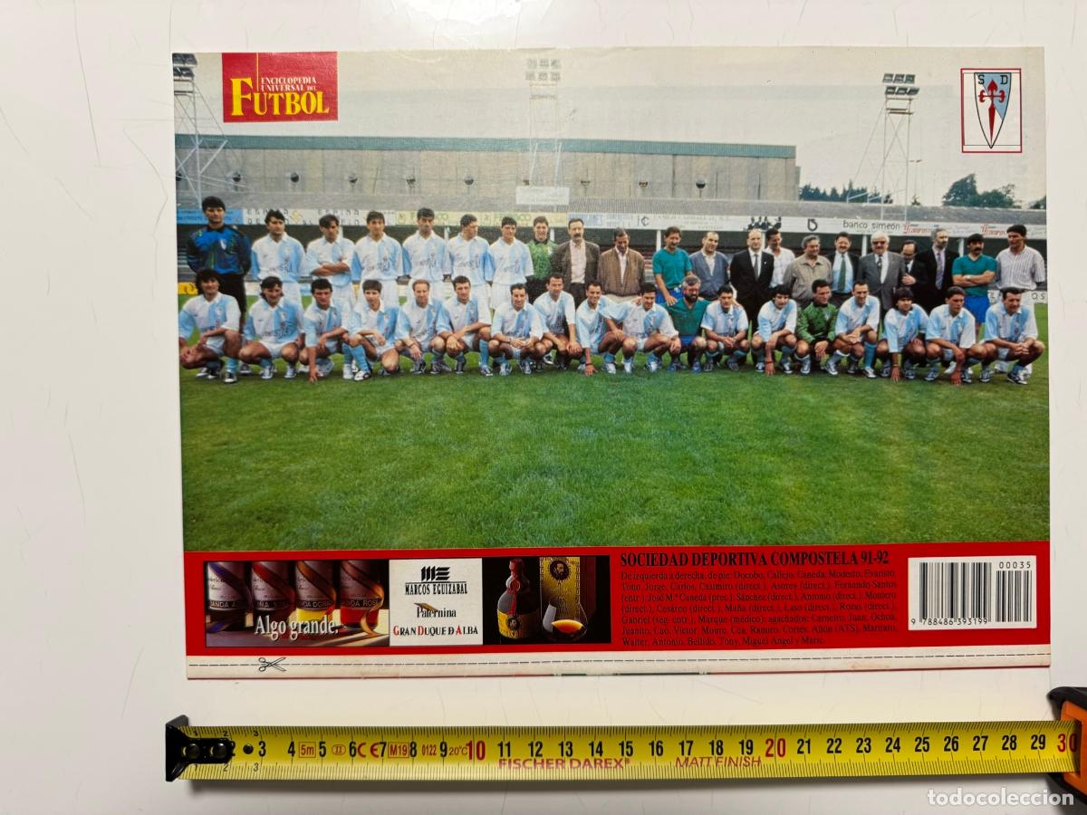 Collezionismo sportivo: P&Oacute;STER Sociedad Deportiva Compostela 1991-92 &ndash; Contraportada Enciclopedia Universal del F&uacute;tbol n&ordm; 35