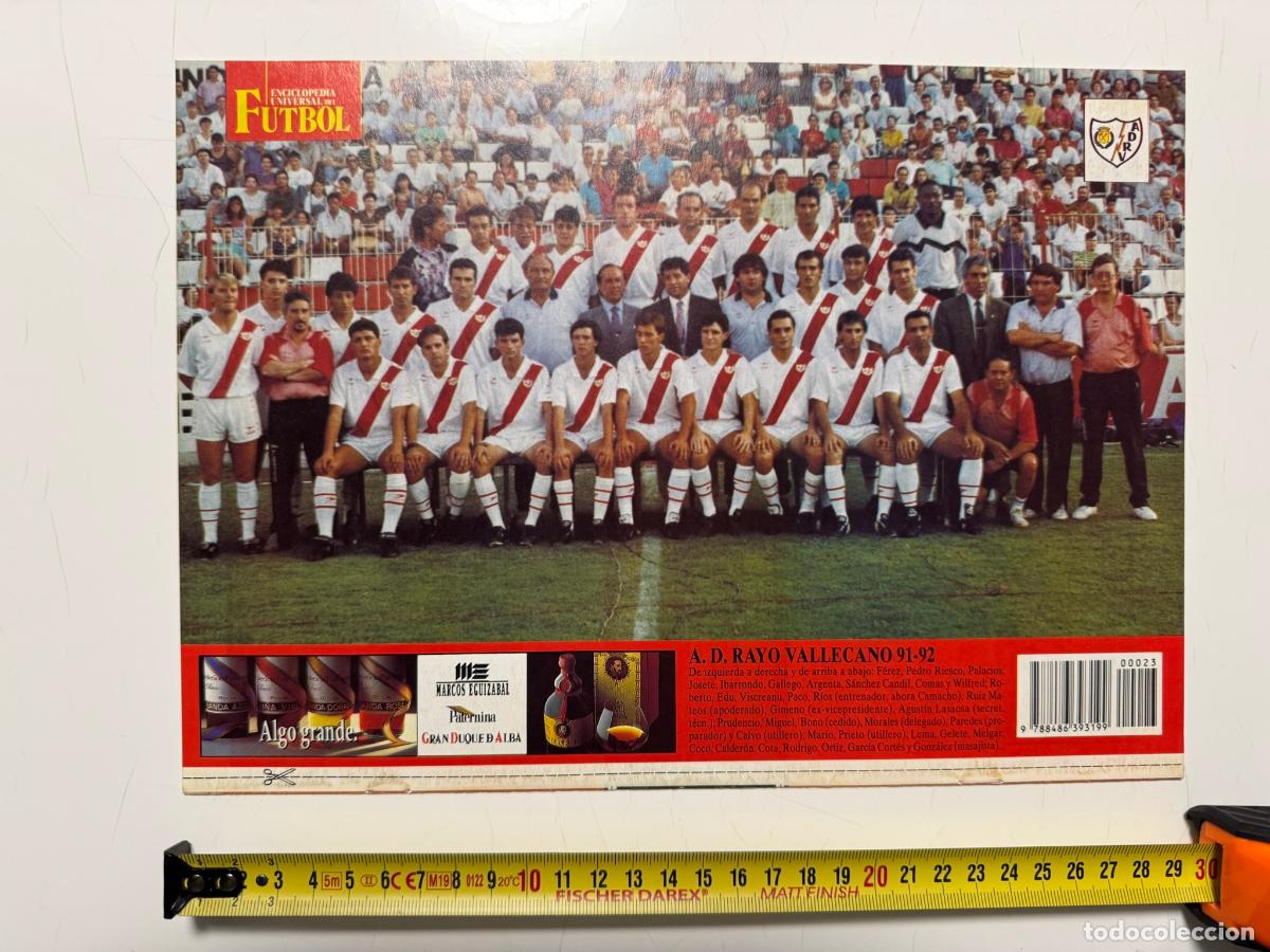 Collezionismo sportivo: P&Oacute;STER A. D. Rayo Vallecano 1991-92 &ndash; Contraportada Enciclopedia Universal del F&uacute;tbol n&ordm; 23 (SOLO P&Oacute;