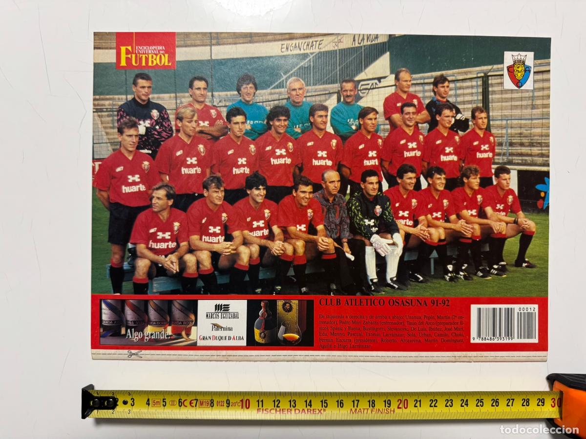 Collezionismo sportivo: P&Oacute;STER Club Atl&eacute;tico Osasuna 1991-92 &ndash; Contraportada Enciclopedia Universal del F&uacute;tbol n&ordm; 12 (SOLO P
