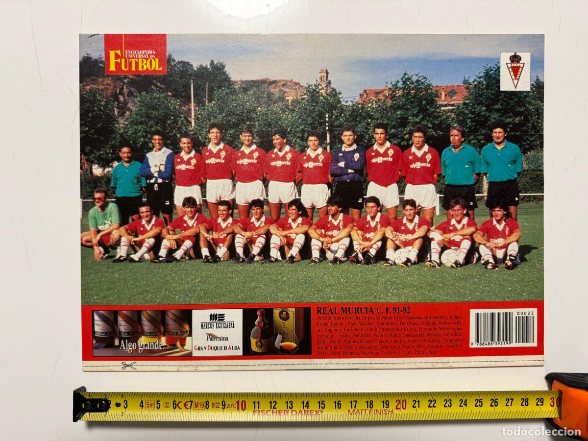 Collezionismo sportivo: P&Oacute;STER Real Murcia C.F. 1991-92 &ndash; Contraportada Enciclopedia Universal del F&uacute;tbol n&ordm; 22 (SOLO P&Oacute;STER