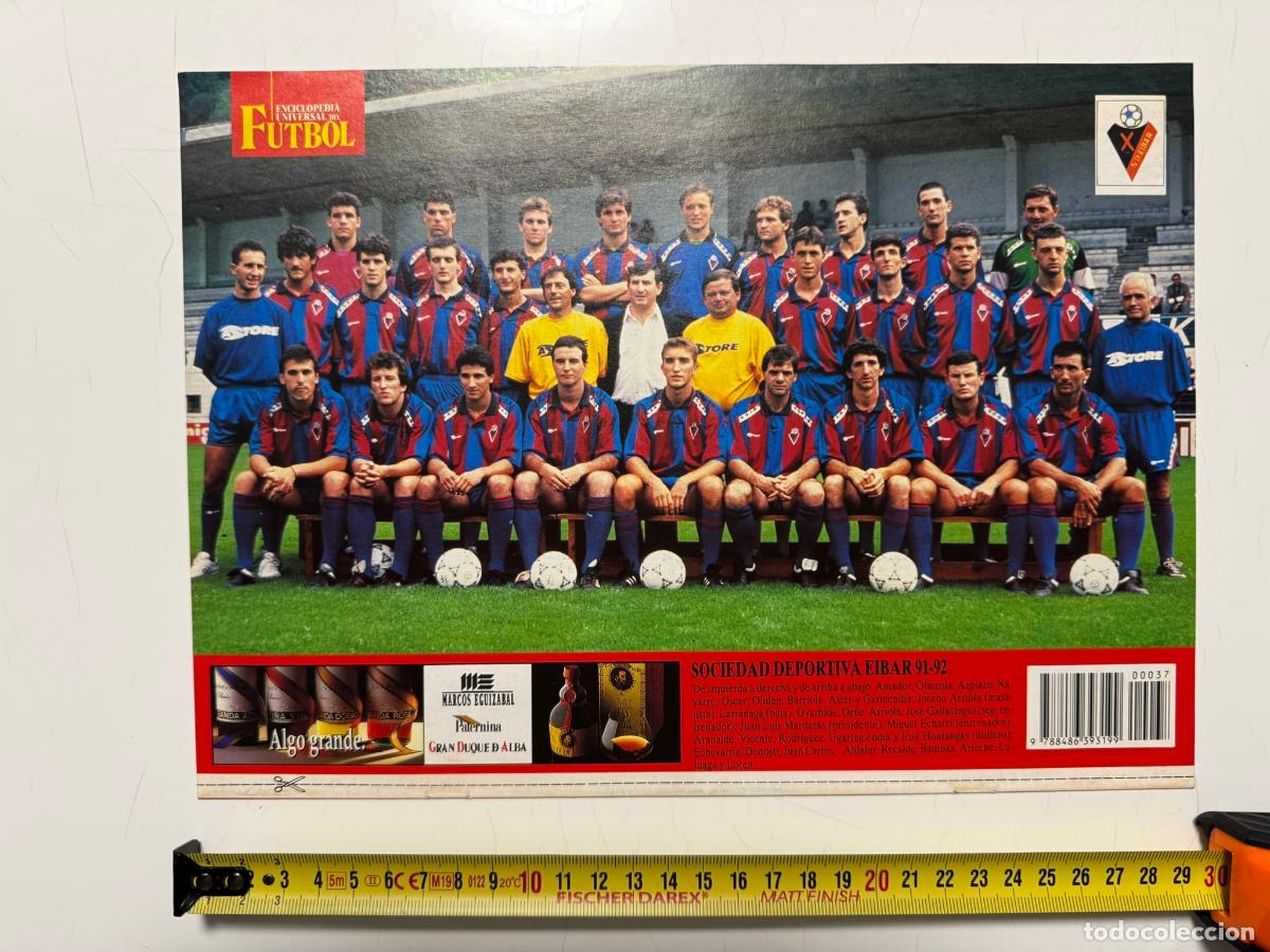 Collezionismo sportivo: P&Oacute;STER Sociedad Deportiva Eibar 1991-92 &ndash; Contraportada Enciclopedia Universal del F&uacute;tbol n&ordm; 37 (SOL