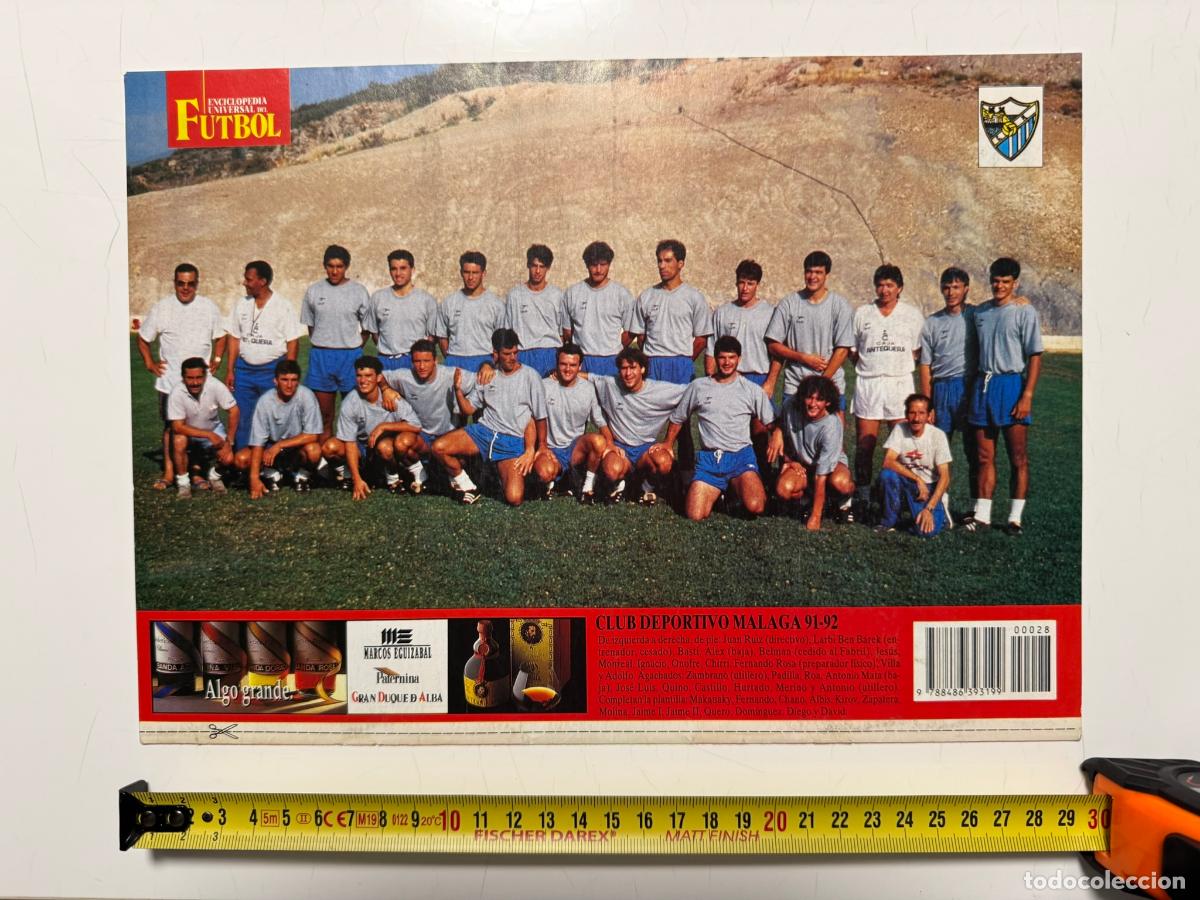 Collezionismo sportivo: P&Oacute;STER Club Deportivo M&aacute;laga 1991-92 &ndash; Contraportada Enciclopedia Universal del F&uacute;tbol n&ordm; 28 (SOLO P