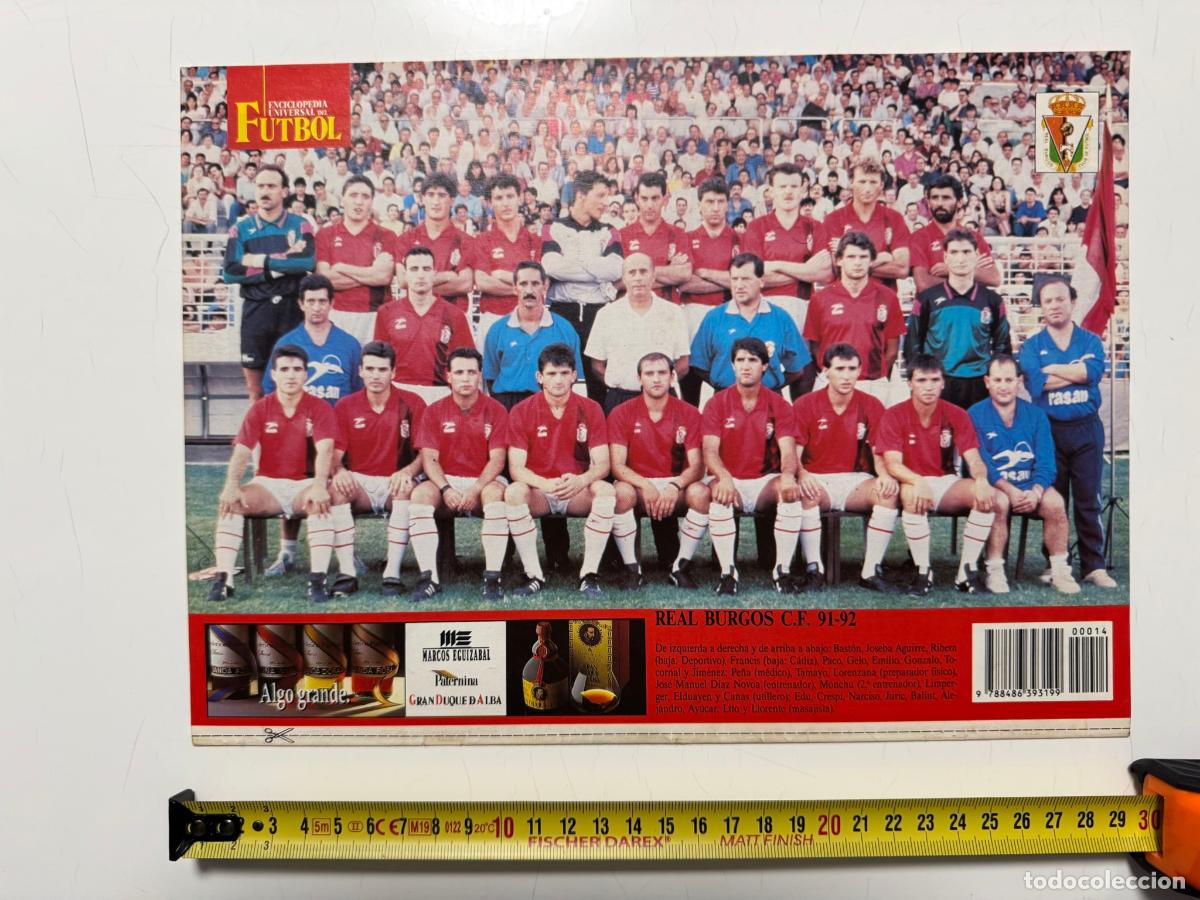Collezionismo sportivo: P&Oacute;STER Real Burgos C.F 1991-92 &ndash; Contraportada Enciclopedia Universal del F&uacute;tbol n&ordm; 14 (SOLO P&Oacute;STER)