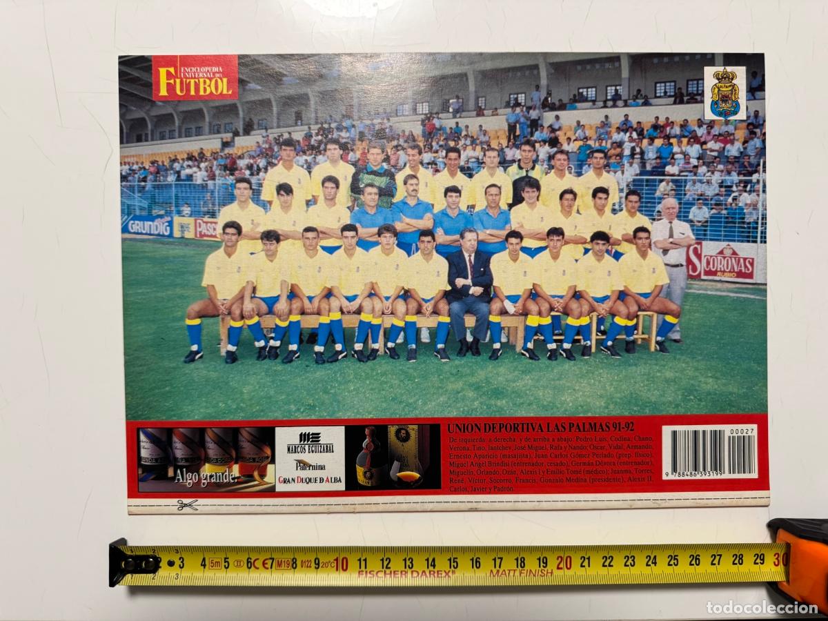 Collezionismo sportivo: P&Oacute;STER Uni&oacute;n Deportiva Las Palmas 1991-92 &ndash; Contraportada Enciclopedia Universal del F&uacute;tbol n&ordm; 27 (S