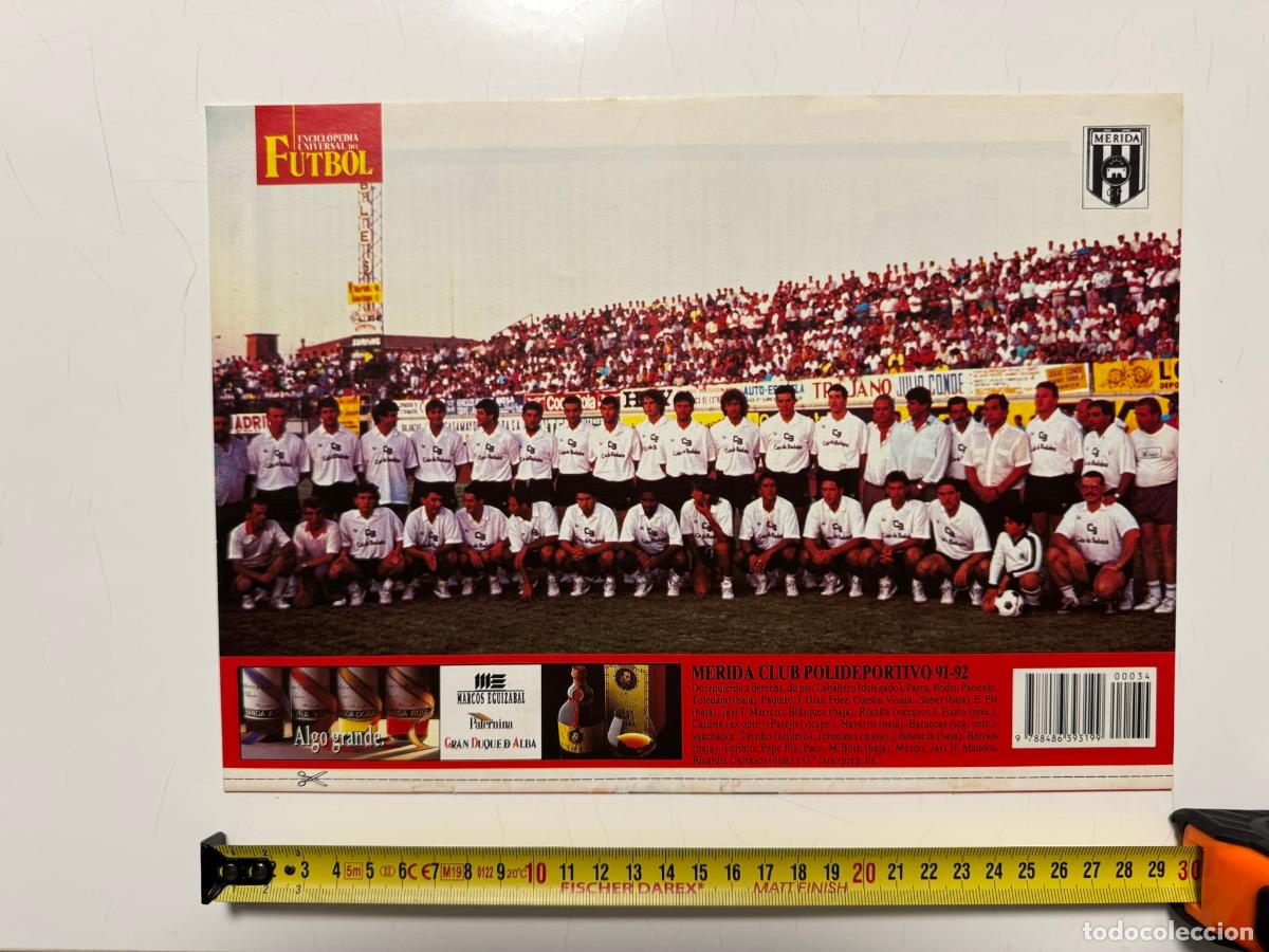 Collezionismo sportivo: P&Oacute;STER M&eacute;rida Club Polideportivo 1991-92 &ndash; Contraportada Enciclopedia Universal del F&uacute;tbol n&ordm; 34 (SO