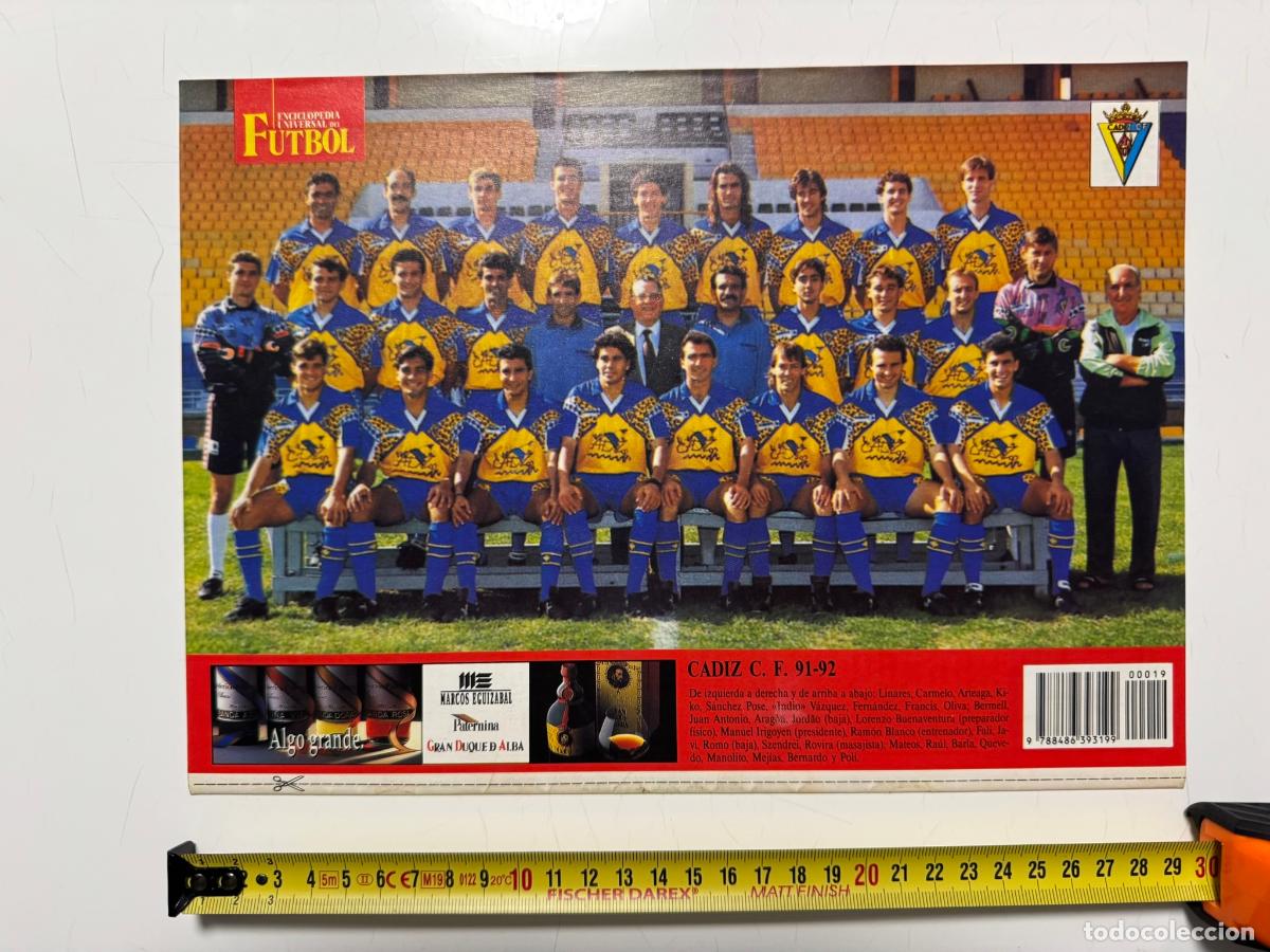Collezionismo sportivo: P&Oacute;STER C&aacute;diz C.F. 1991-92 &ndash; Contraportada Enciclopedia Universal del F&uacute;tbol n&ordm; 19 (SOLO P&Oacute;STER)
