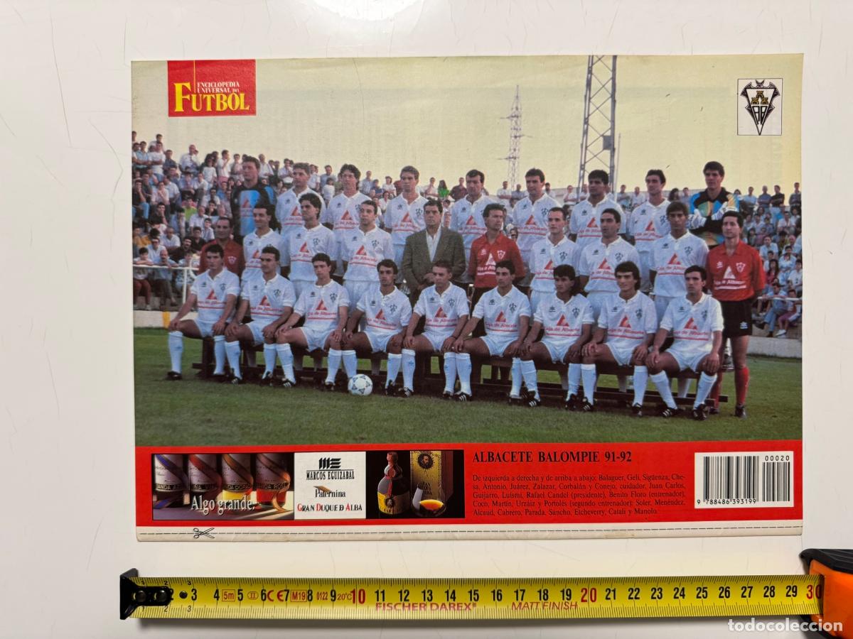 Collezionismo sportivo: P&Oacute;STER Albacete Balompi&eacute; 1991-92 &ndash; Contraportada Enciclopedia Universal del F&uacute;tbol n&ordm; 20 (SOLO P&Oacute;STE
