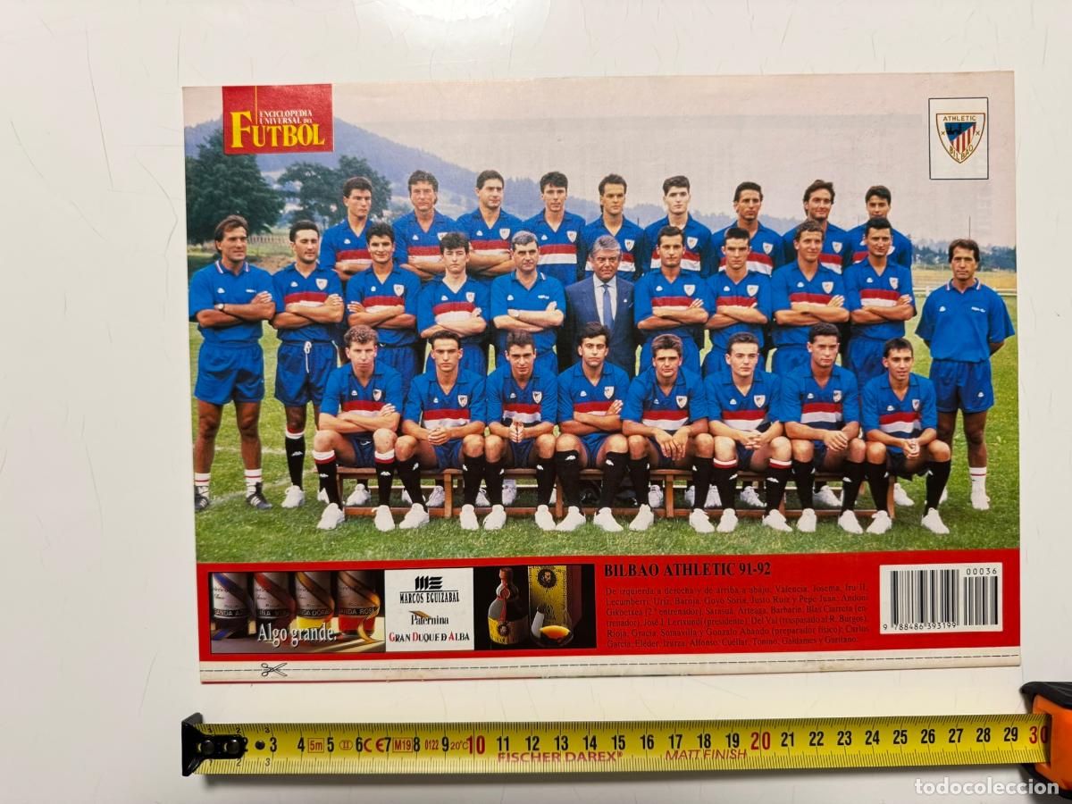 Collezionismo sportivo: P&Oacute;STER Bilbao Athletic 1991-92 &ndash; Contraportada Enciclopedia Universal del F&uacute;tbol n&ordm; 36 (SOLO P&Oacute;STER)