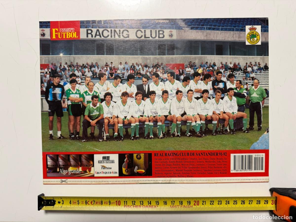 Collezionismo sportivo: P&Oacute;STER Real Racing Club de Santander 1991-92 &ndash; Contraportada Enciclopedia Universal del F&uacute;tbol n&ordm; 25