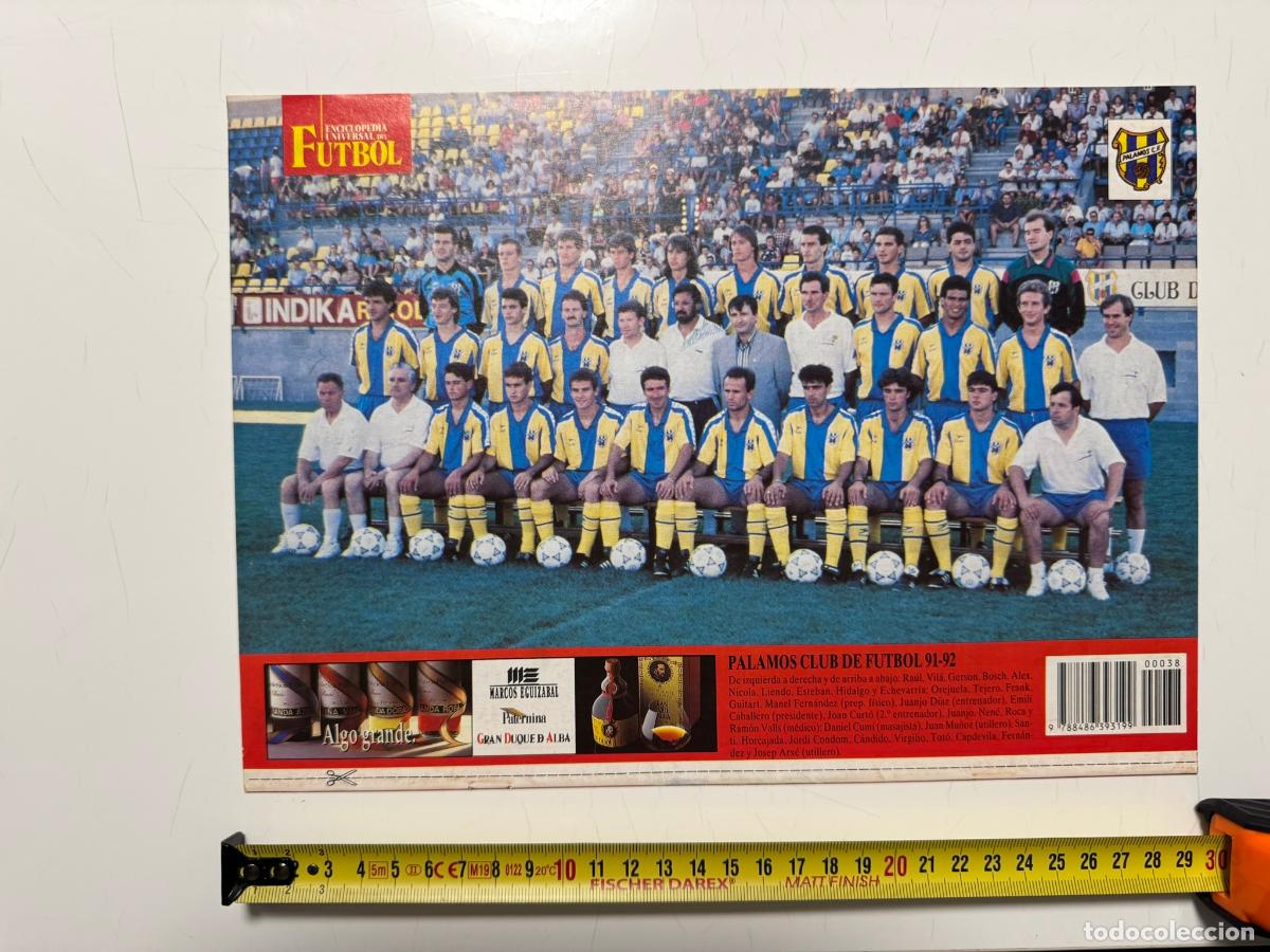 Collezionismo sportivo: P&Oacute;STER Palam&oacute;s Club de F&uacute;tbol 1991-92 &ndash; Contraportada Enciclopedia Universal del F&uacute;tbol n&ordm; 38 (SOLO