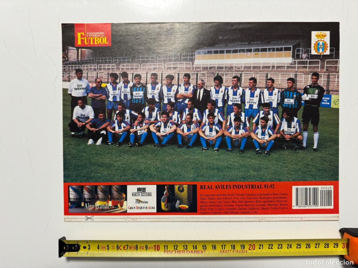 Collezionismo sportivo: P&Oacute;STER Real Avil&eacute;s Industrial 1991-92 &ndash; Contraportada Enciclopedia Universal del F&uacute;tbol n&ordm; 40 (SOLO