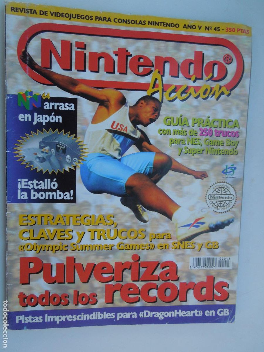 Sammelleidenschaft Sport: NINTENDO N&ordm; 45- ESTRATEGIAS CLAVES Y TRUCOS PARA OLYMPIC SUMMER GAMES - REVISTA OFICIAL-POSTER