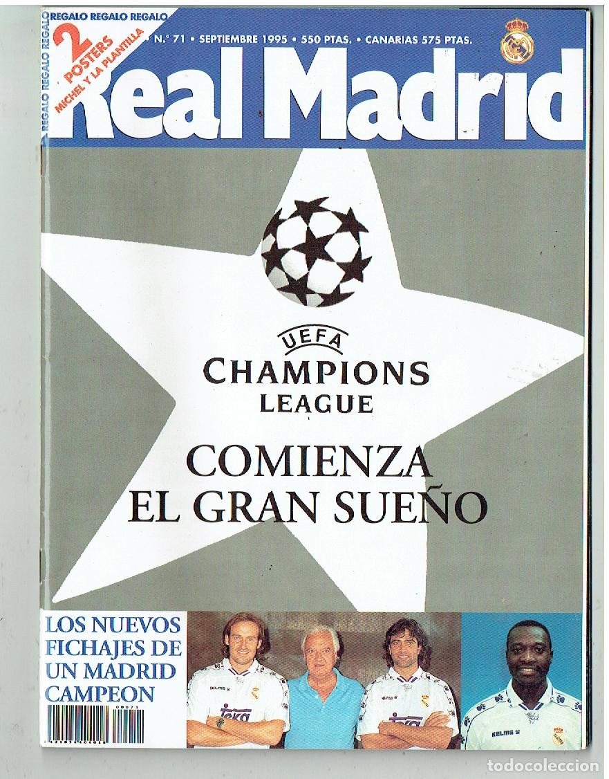 Sports collectibles: REVISTA REAL MADRID. N&ordm; 71. MICHEL Y LA PLANTILLA. SEPTIEMBRE, 1995. (T/19)