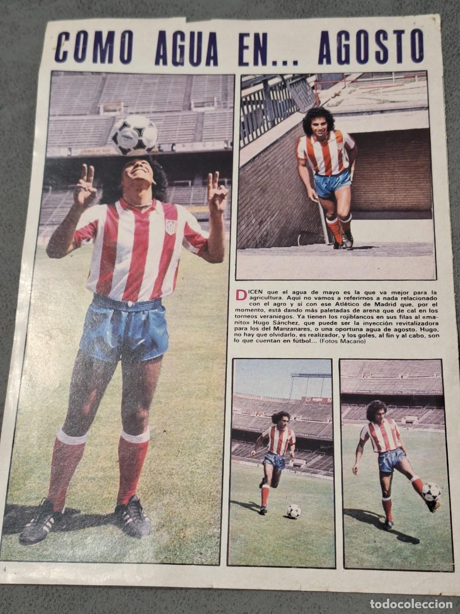 Sammelleidenschaft Sport: Interesante hoja color revista presentaci&oacute;n at. Madrid Hugo S&aacute;nchez agosto 1981 foto fichaje 81 82