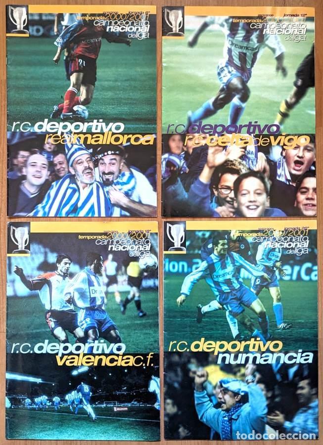 Coleccionismo deportivo: RC DEPORTIVO DE LA CORU&Ntilde;A Lote 4x Programas 2000-2001 Liga Futbol revistas oficiales Riazor