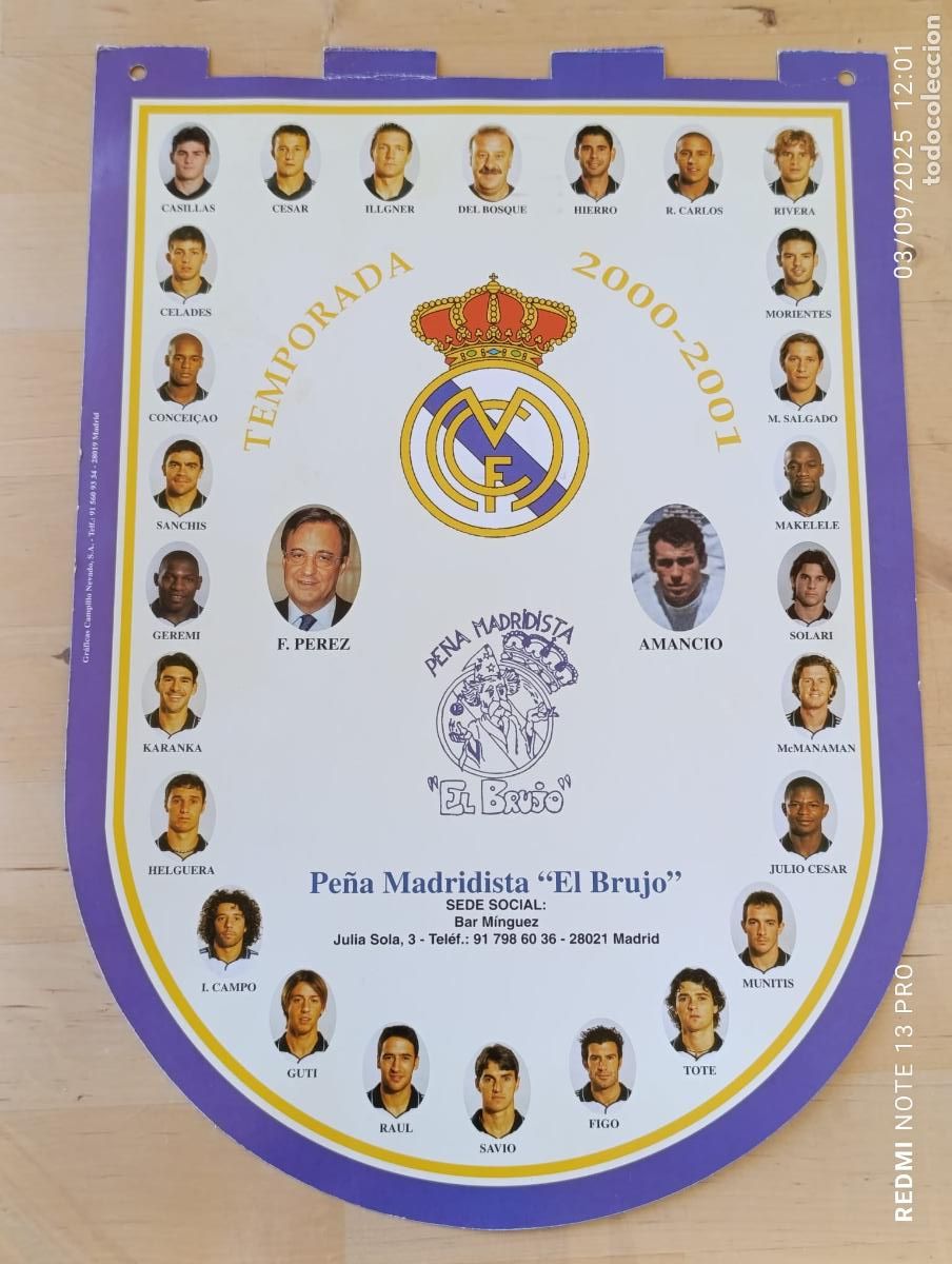 Collezionismo sportivo: Temporada 2000-2001.Pe&ntilde;a Madridista el Brujo.