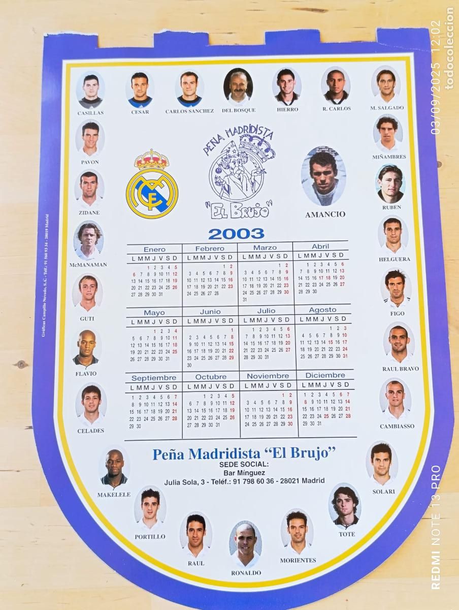 Collezionismo sportivo: Temporada 2002-2003.Pe&ntilde;a Madridista el Brujo.