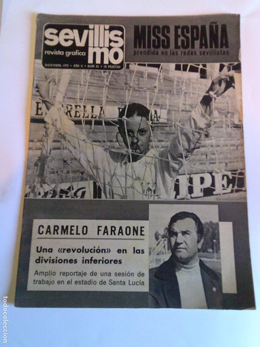 Sammelleidenschaft Sport: Revista Grafica Sevillismo Diciembre 1972 N&ordm; 21 Miss Espa&ntilde;a en las redes sevillistas