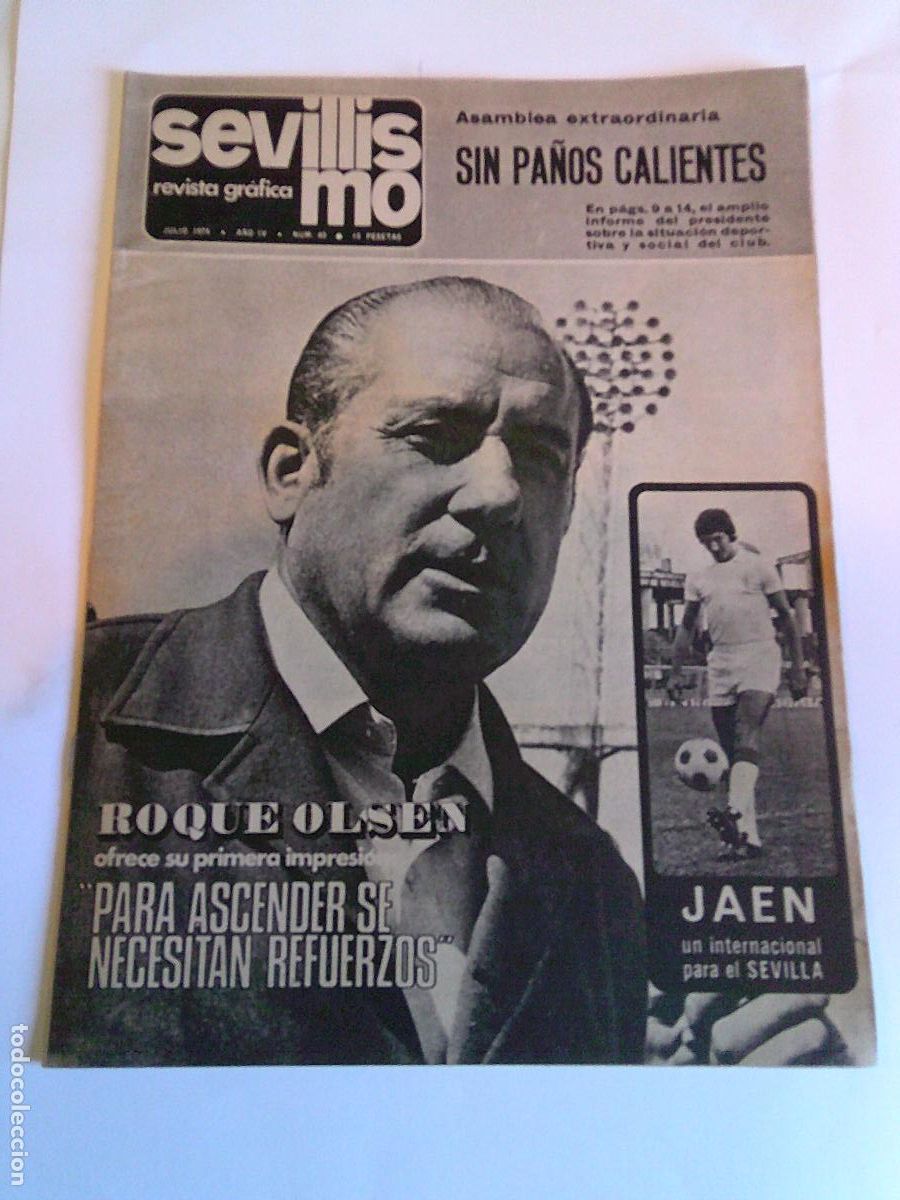 Coleccionismo deportivo: Revista Grafica Sevillismo julio1974 N&ordm; 40 Asamblea extraordinaria