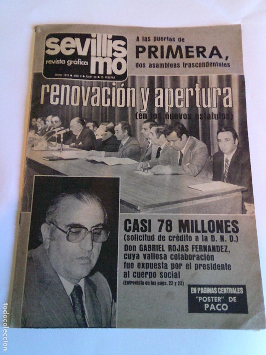 Coleccionismo deportivo: Revista Grafica Sevillismo Mayo 1975 N&ordm; 50 A las puertas de primera