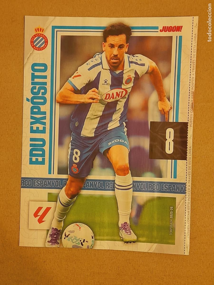 Coleccionismo deportivo: MINI P&Oacute;STER (HOJA REVISTA) EDU EXPOSITO - RCD ESPANYOL. 2025-26