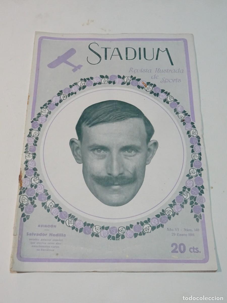 Coleccionismo deportivo: Revista Stadium A&ntilde;o VI n.140 Enero 1916 - Aviaci&oacute;n Salvador Hedilla - H&iacute;pica Rally Paer del Picadero