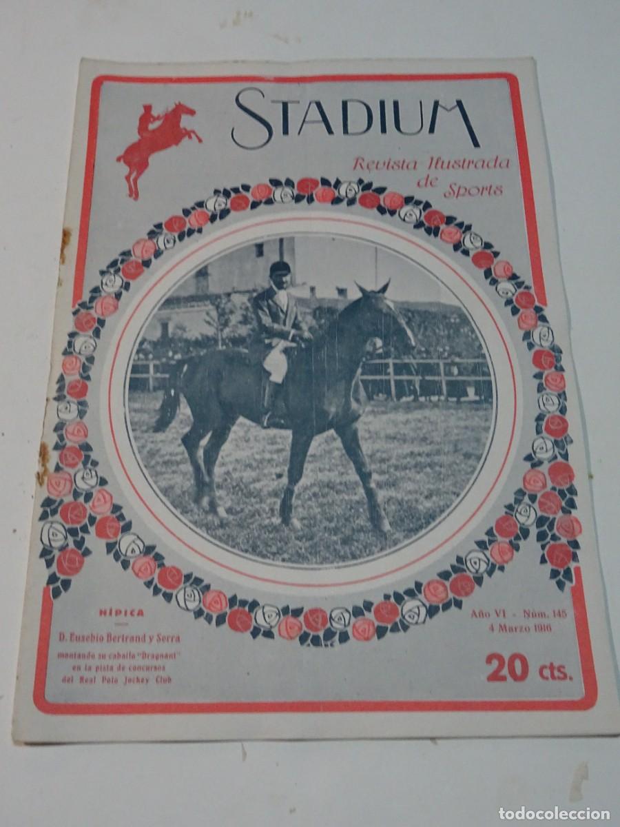 Coleccionismo deportivo: Revista Stadium A&ntilde;o VI n.145 Marzo 1916 H&iacute;pica D Eusebio Bertrand y Serra, Caballo Dragnant