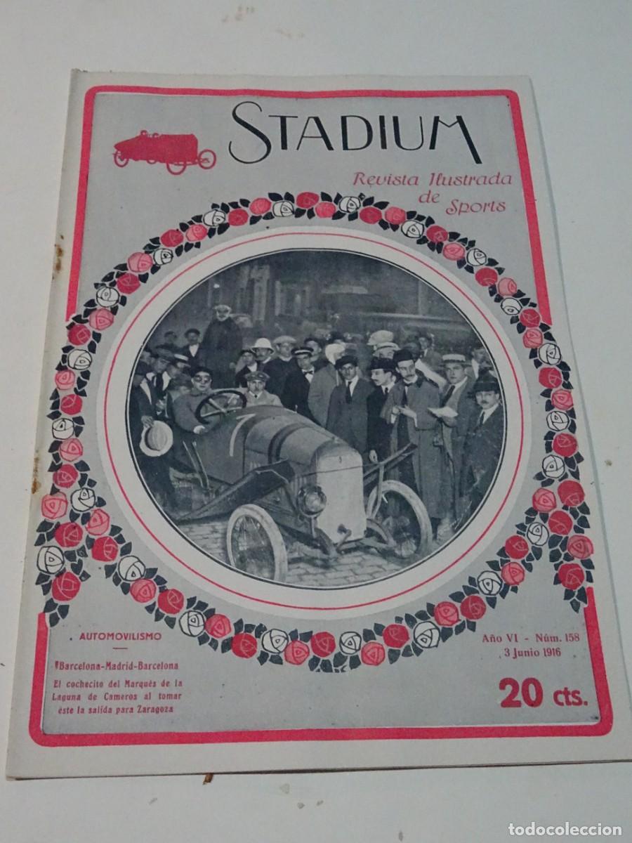 Coleccionismo deportivo: Stadium A&ntilde;o VI n.158 Junio 1916 Automovilismo Marqu&eacute;s de la Laguna, Baxeo Kid Johnson / Frank Hoche