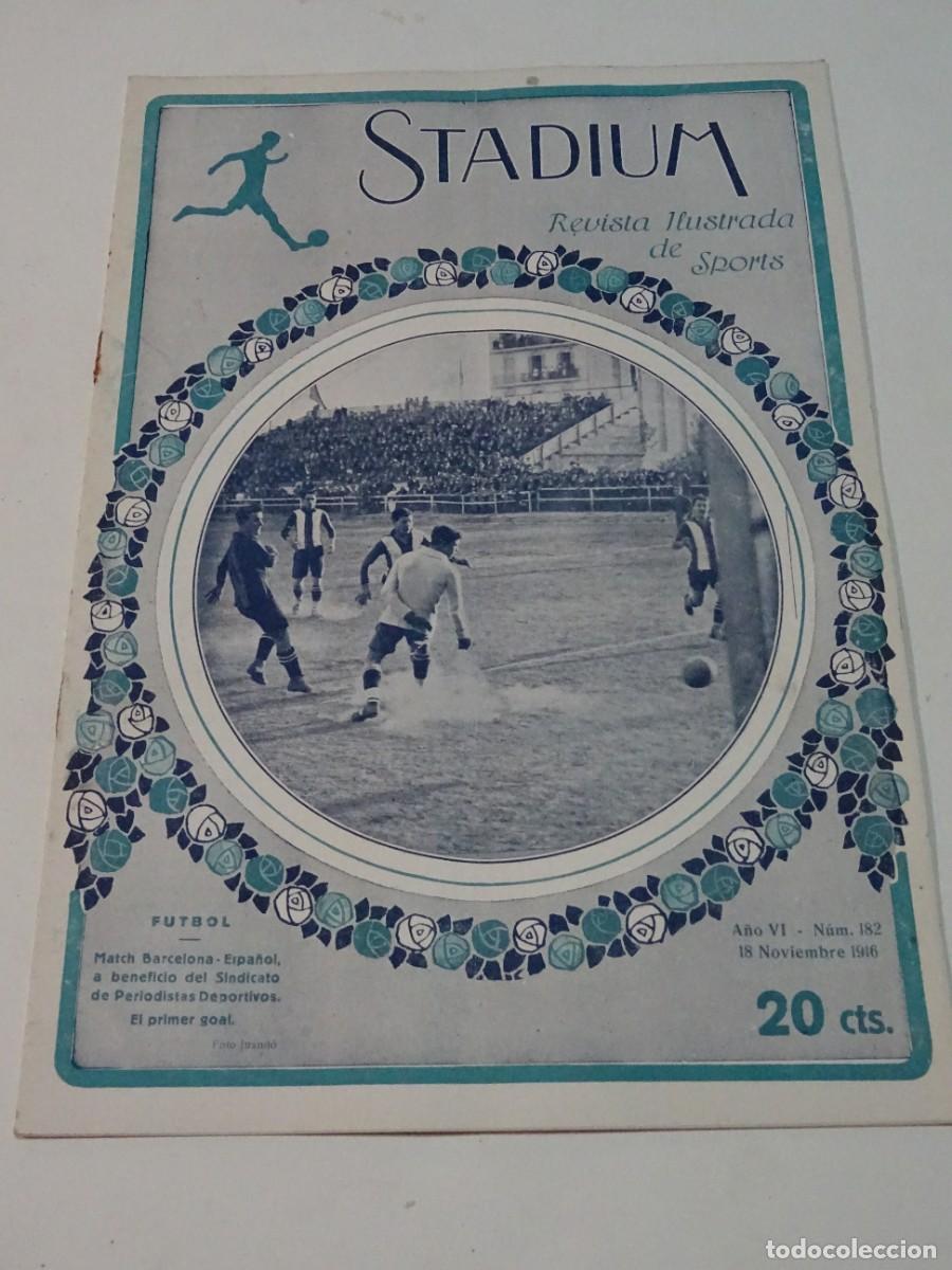 Coleccionismo deportivo: STADIUM A&Ntilde;O VI N.182 NOVIEMBRE 1916 F&Uacute;TBOL FC BARCELONA / ESPA&Ntilde;OL PARTIDO BENEFICO