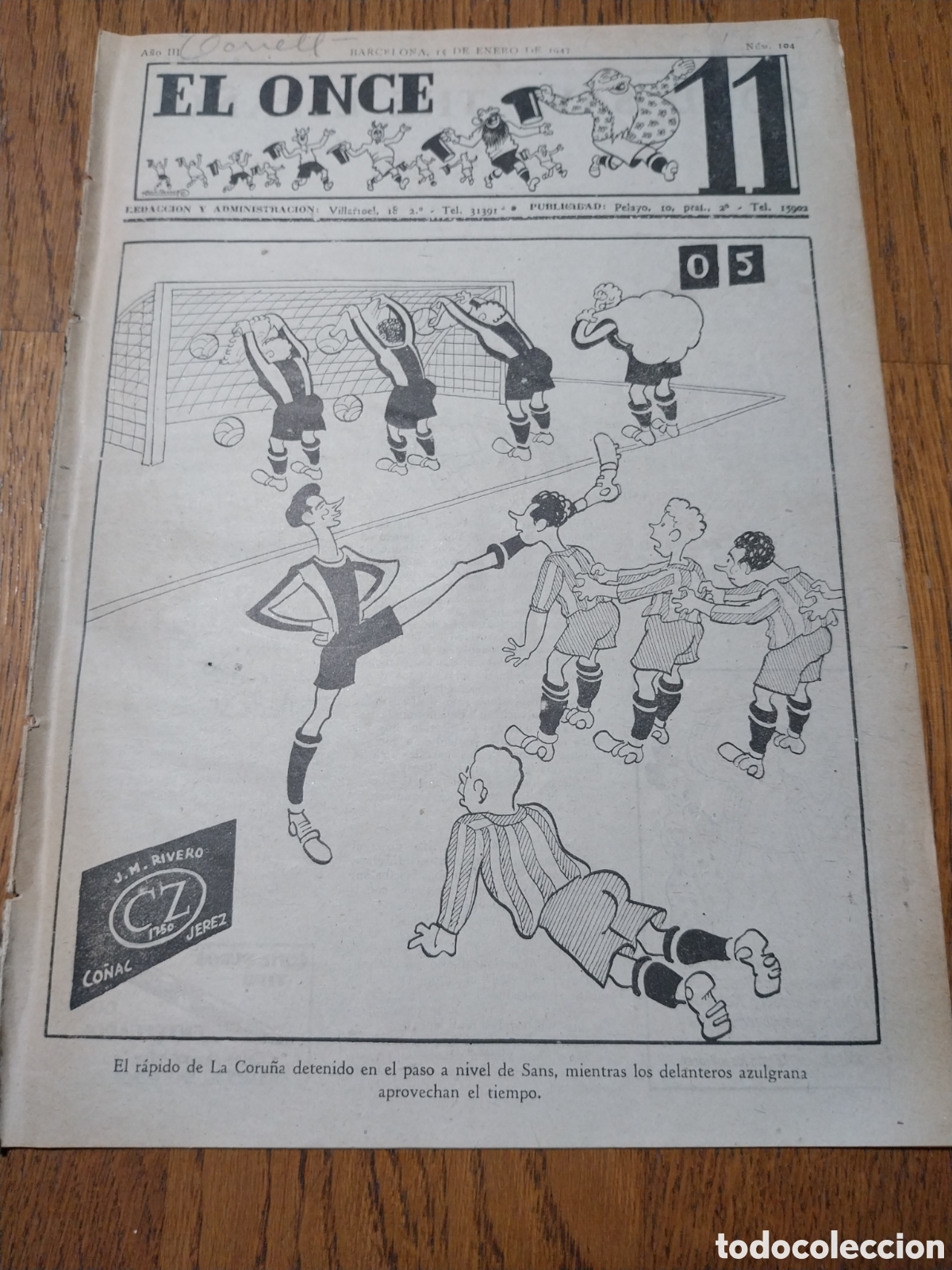 Coleccionismo deportivo: EL ONCE 1947 BARCELONA 5 CORU&Ntilde;A 0 SABADELL 1 OVIEDO 1. NAVARRO II ENTREVISTA