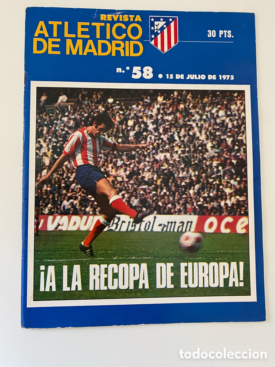 Coleccionismo deportivo: Revista Atl&eacute;tico de Madrid n.&ordm; 58 - 15 Julio 1975 - Adelardo / G&aacute;rate