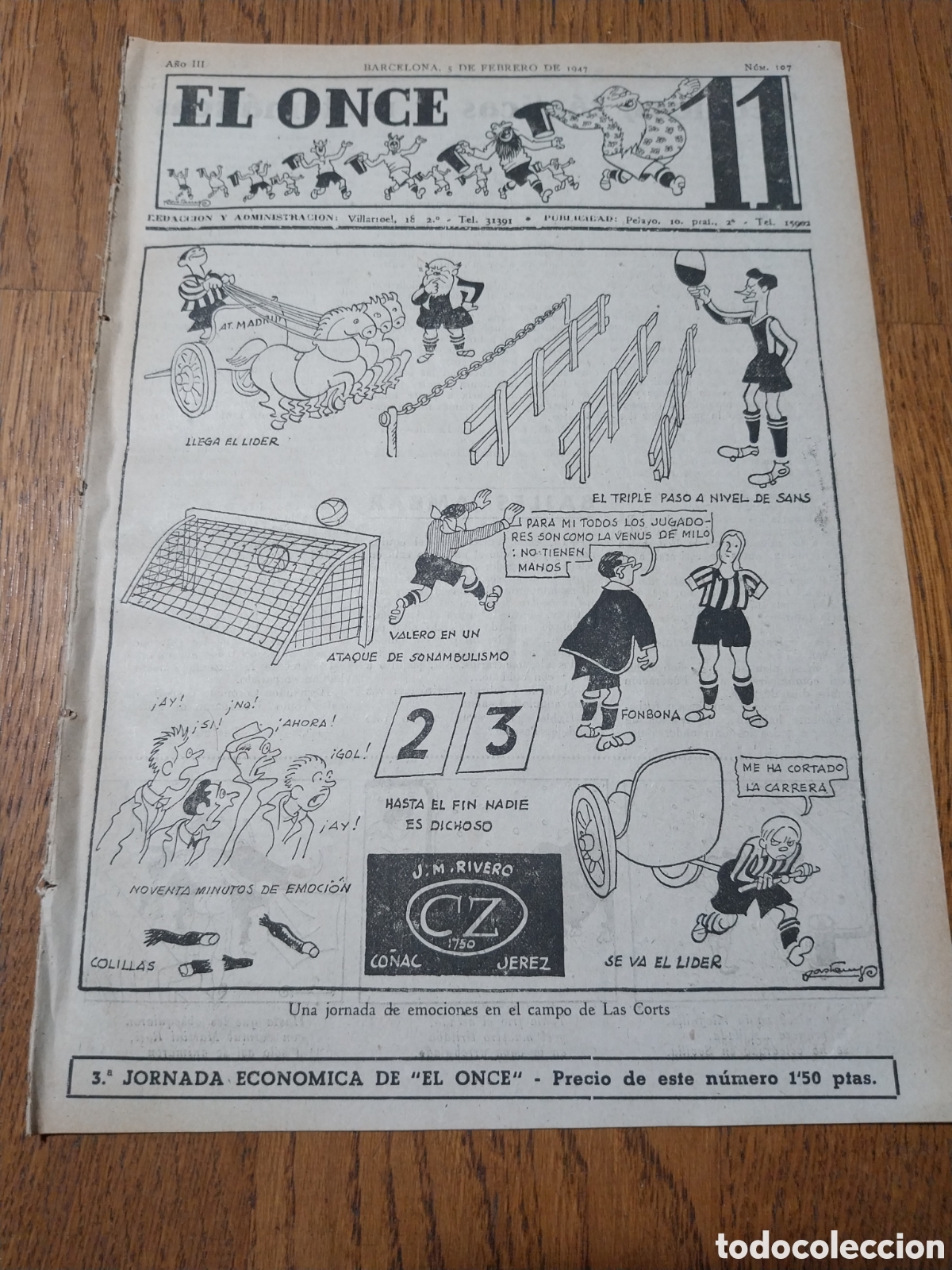 Coleccionismo deportivo: EL ONCE 1847 BARCELONA 3 AT.MADRID 2. CURTA Y GONZALBO III . CESAR , ENFADADO.