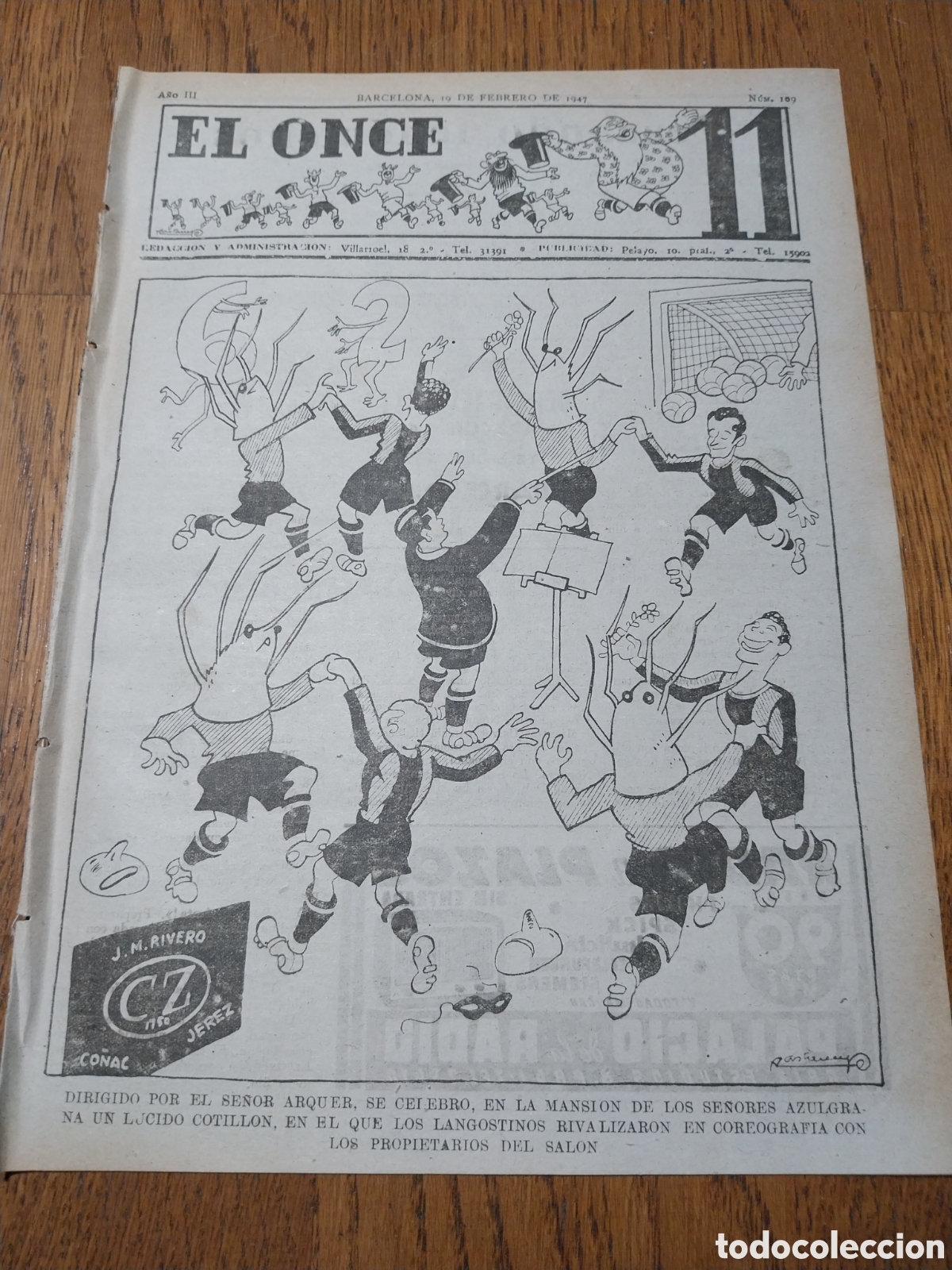 Collezionismo sportivo: EL ONCE 1947 BARCELONA 6 MURCIA 2. CELTA 3 ESPA&Ntilde;OL 2. SABADELL 4 CASTELLON 1