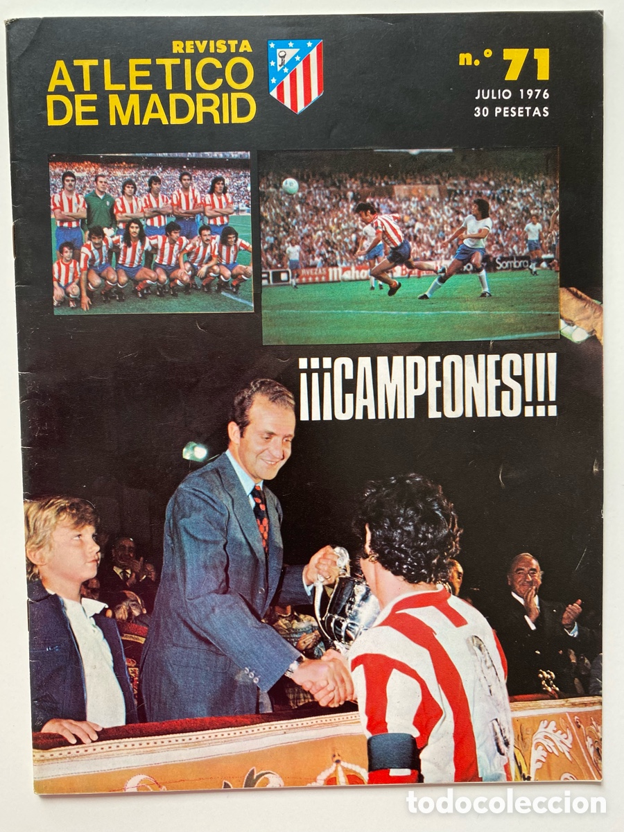 Coleccionismo deportivo: Revista Oficial Atl&eacute;tico de Madrid. N.&ordm; 71. Julio 1976. Especial Atleti Campe&oacute;n de Copa