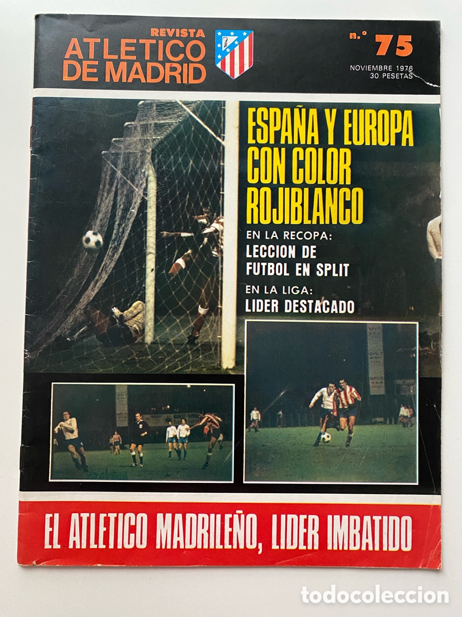 Coleccionismo deportivo: Revista Oficial Atl&eacute;tico de Madrid. N.&ordm; 75. Noviembre 1976