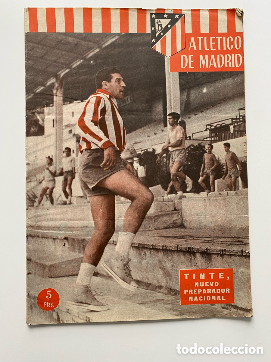 Coleccionismo deportivo: Atl&eacute;tico de Madrid. Revista Oficial. Agosto 1961. N&ordm; 21. Tinte, Villalonga, Trofeo Carranza.