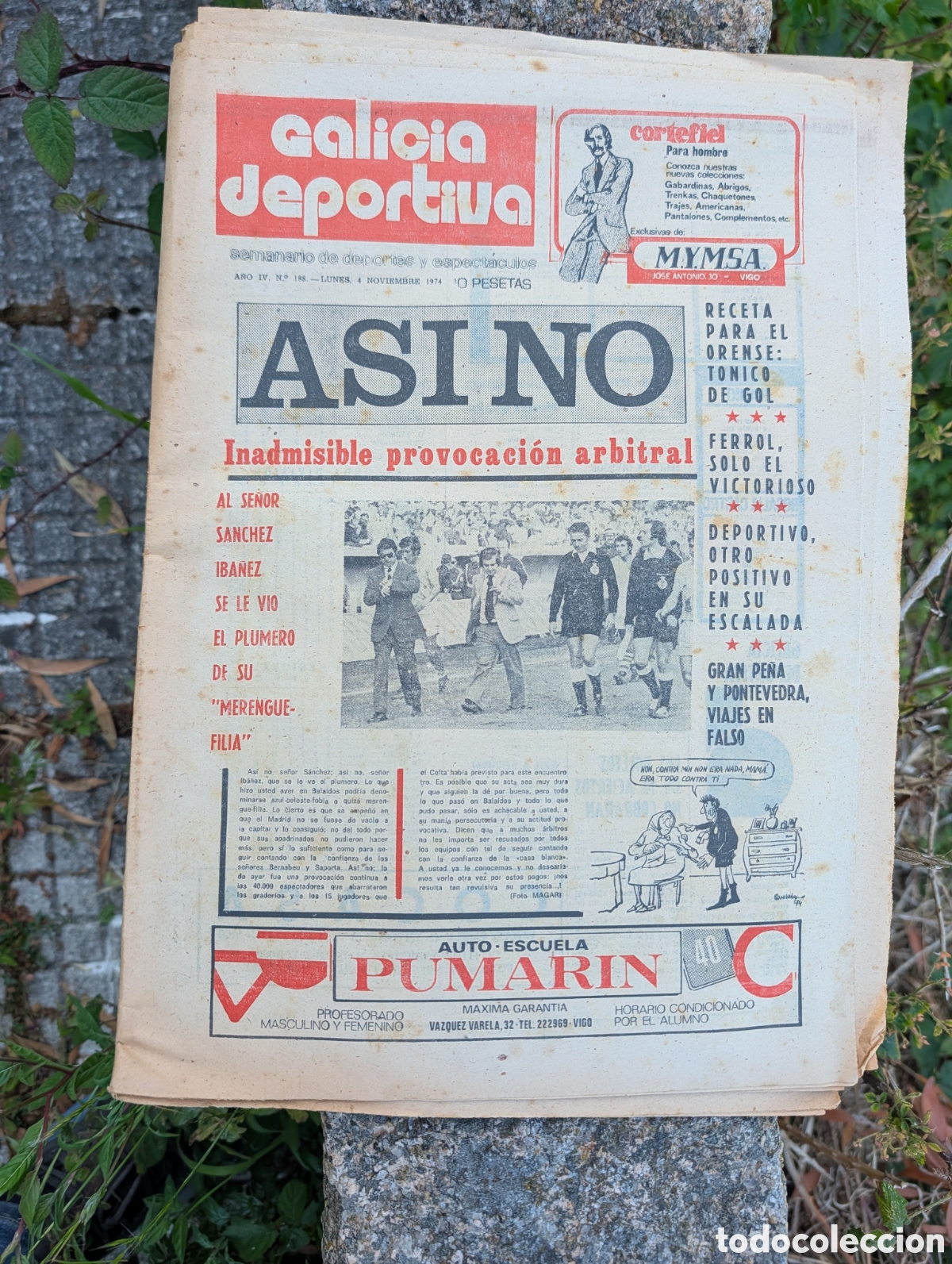 Sammelleidenschaft Sport: Semanario Galicia Deportiva 1974 - Pol&eacute;mica Celta-Real Madrid - Fotos de Magar