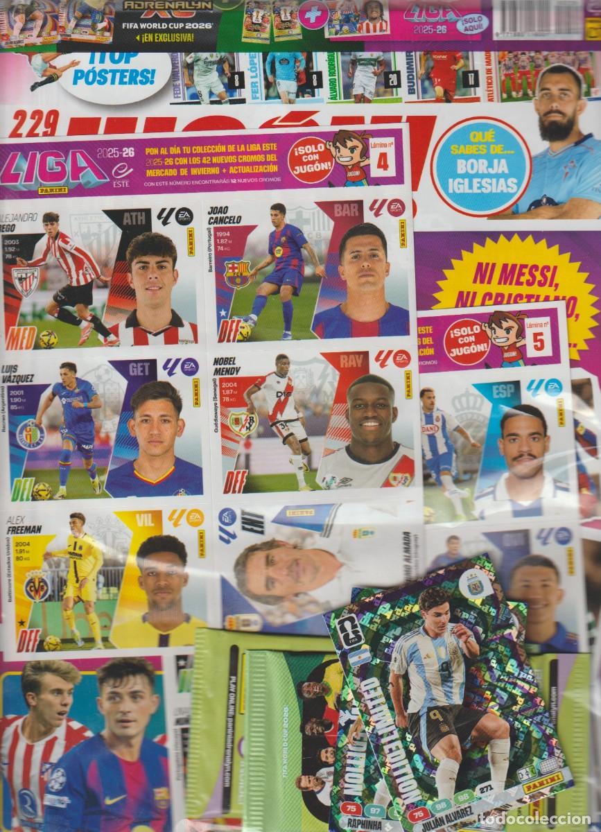 Sports collectibles: Revista jugon 229 Abril 2026 - Con tres laminas fichajes invierno 25 26