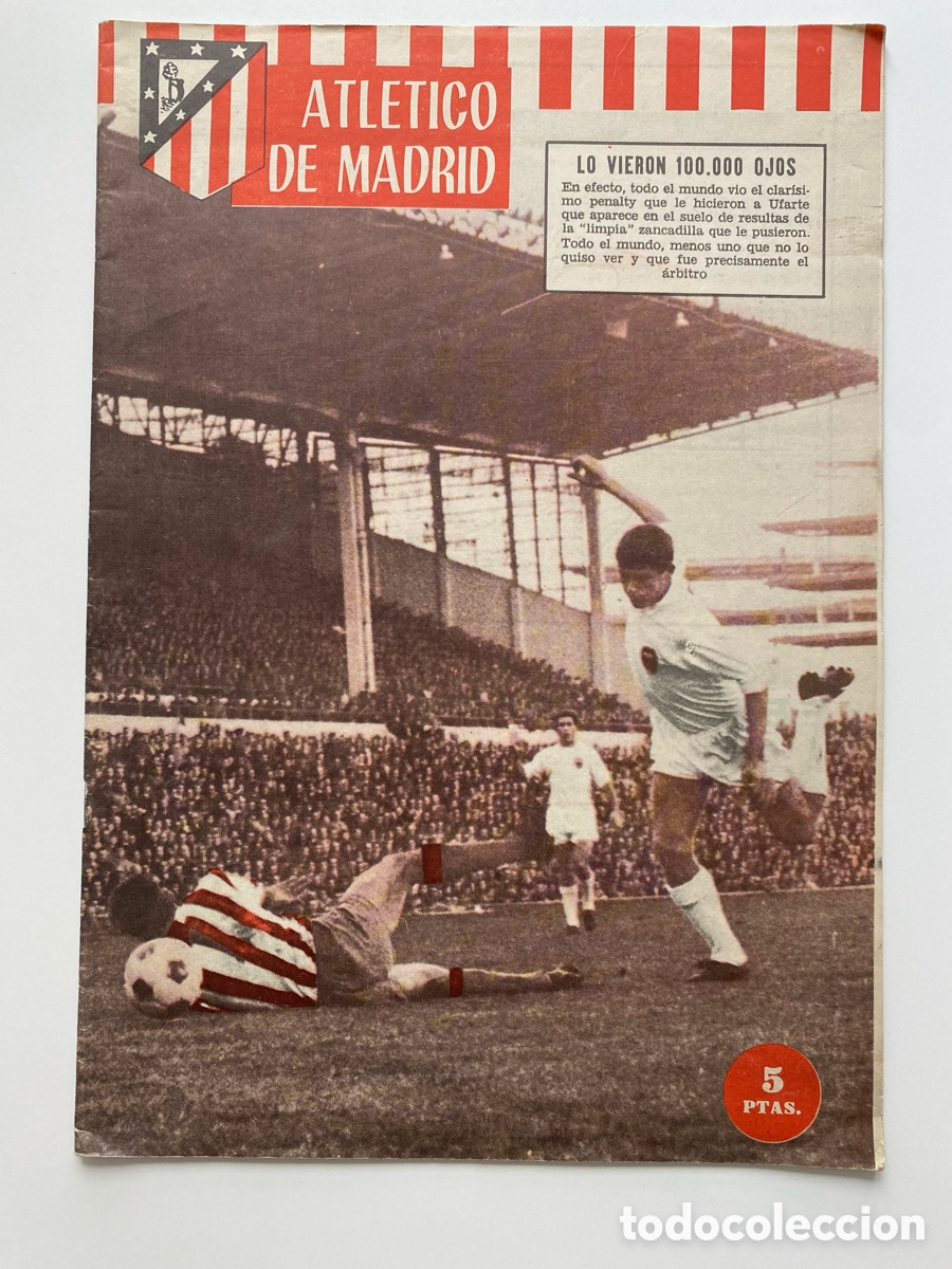 Sports collectibles: Bolet&iacute;n Atl&eacute;tico de Madrid N&ordm; 69 - Diciembre 1965 - Luis Aragon&eacute;s, Estadio Manzanares