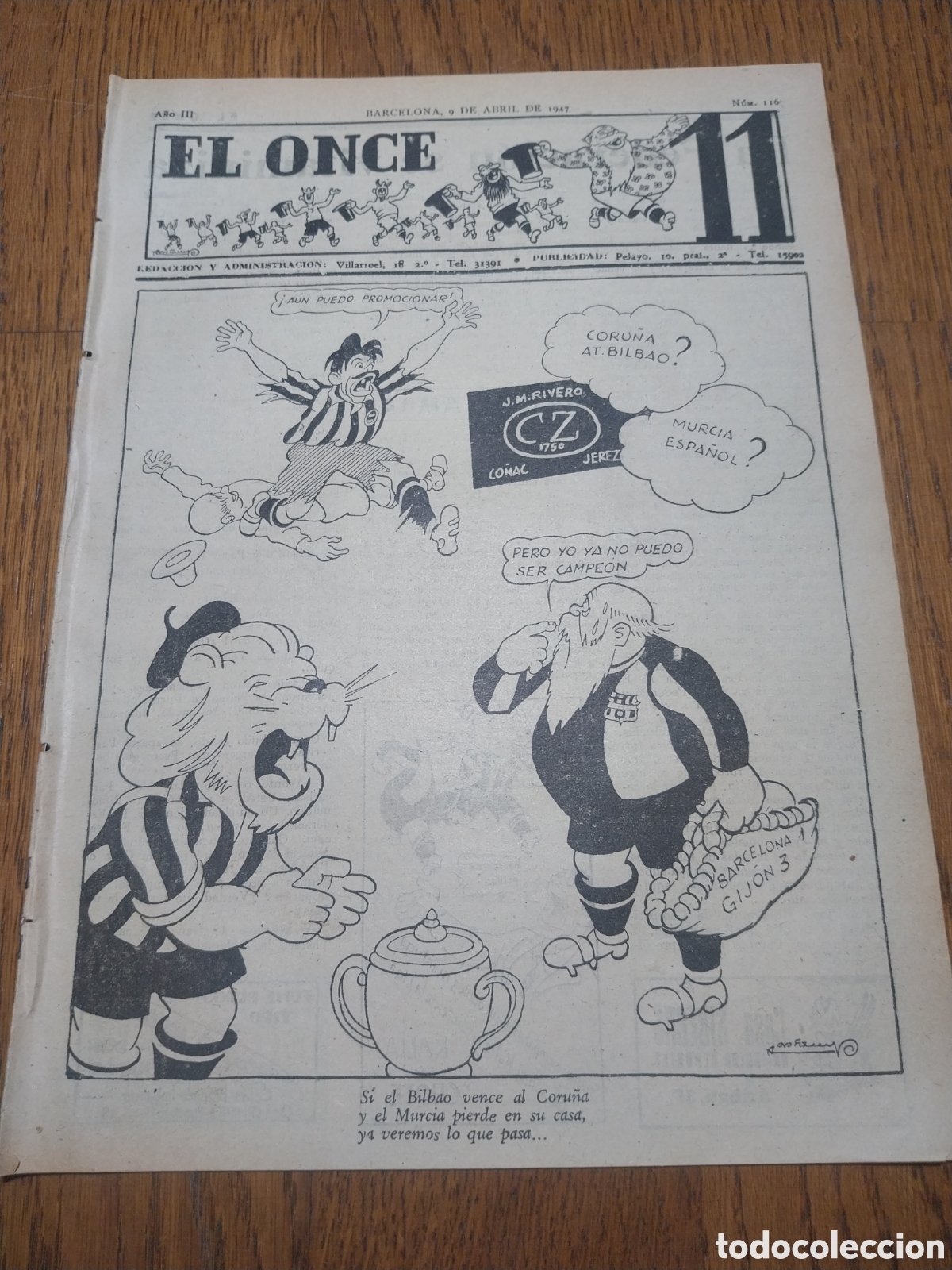 Sammelleidenschaft Sport: EL ONCE 1947 LO DE RIBARROJA. ESPA&Ntilde;OL 2 OVIEDO 1. GLOSAS AL SABADELL