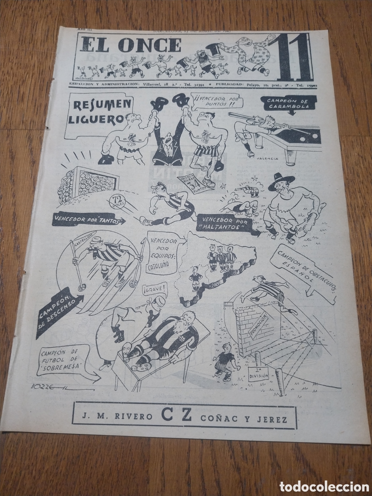 Coleccionismo deportivo: EL ONCE 1947 RESUMEN LIGUERO