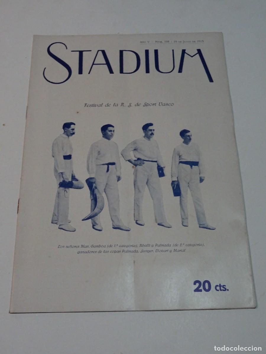 Coleccionismo deportivo: STADIUM A&Ntilde;O V N.108 JUNIO 1915 PELOTA VASCA RS DE SPORT VASCO / CAMPEONATO MOTO CLUB MADRID