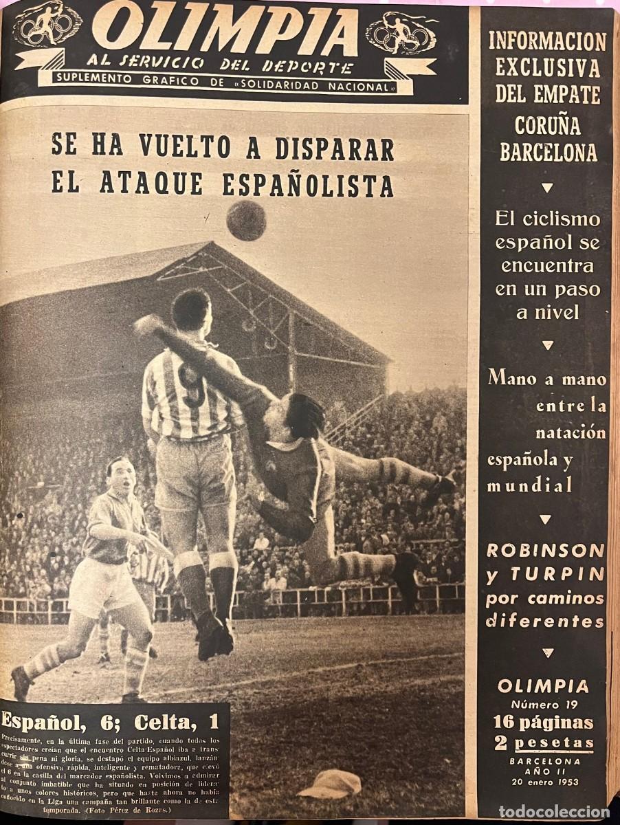 Collezionismo sportivo: REVISTA OLIMPIA TEMPORADA 1952-53 COMPLETA (LIGA Y COPA) - RCD ESPA&Ntilde;OL - CF BARCELONA