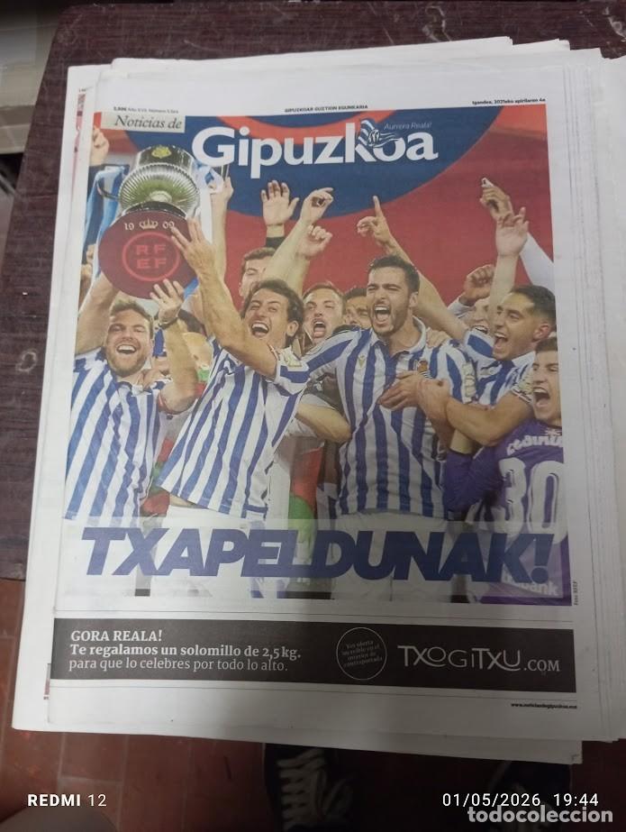 Coleccionismo deportivo: NOTICIAS DE GIPUZKOA 04-04-2021 / REAL SOCIEDAD DE FUTBOL TXAPELDUNAK