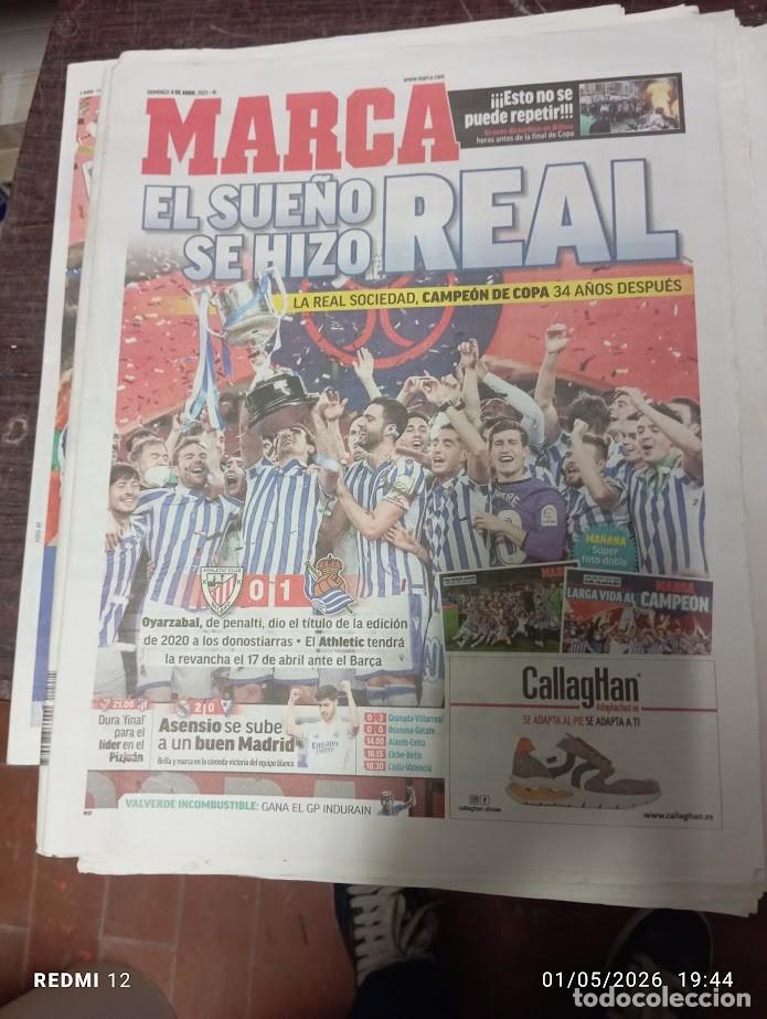 Coleccionismo deportivo: MARCA 04-04-2021 / REAL SOCIEDAD DE FUTBOL / EL SUE&Ntilde;O SE HIZO REAL