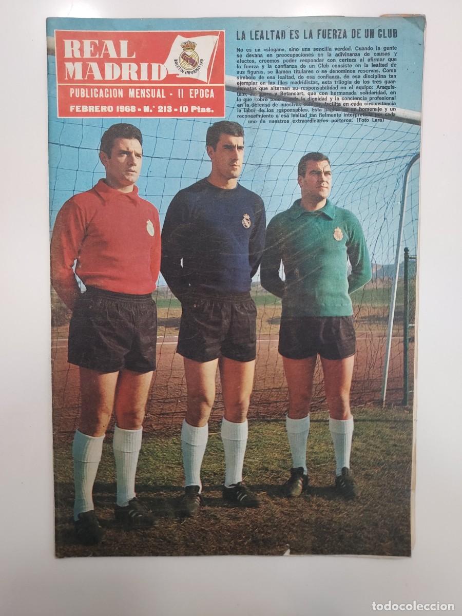 Coleccionismo deportivo: REVISTA REAL MADRID 1968 213. PORTEROS. PARTIDOS LIGA. CANTERA. CONTAMOS CONTIGO. TROFEO PHILIPS